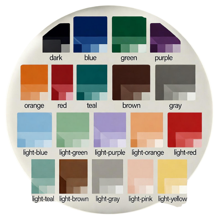 Available color theme options chart